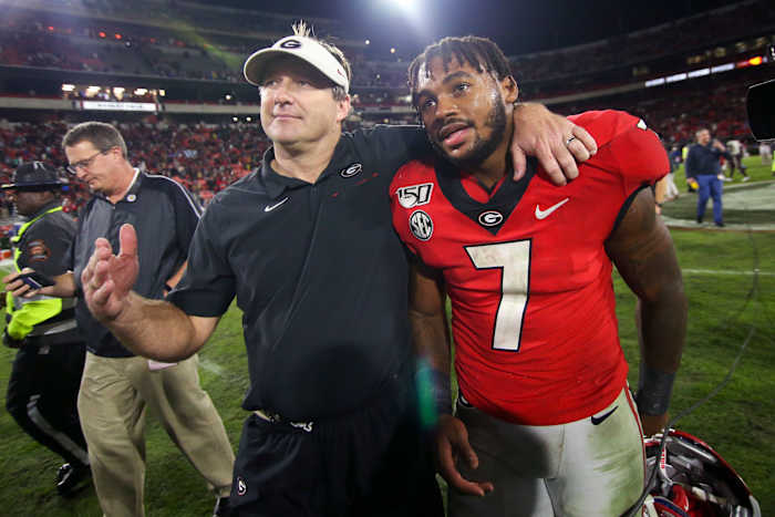 Kirby Smart and former Georgia RB, D'Andre Swift